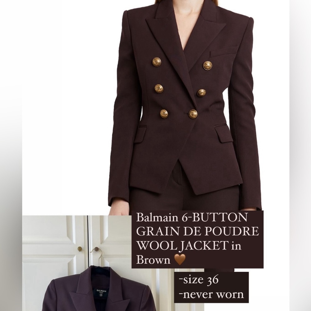 Balmain Blazer in brown. Brand new. Never worn. Size 36